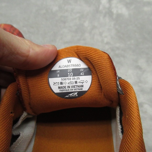 Altra x And Wander Womens 10 Running Shoes Orange Lone Peak 9+ Lightweight Trail - Picture 11 of 16